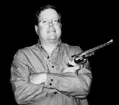 RICHARD LAYMON AUTHOR PHOTO WITH GUN